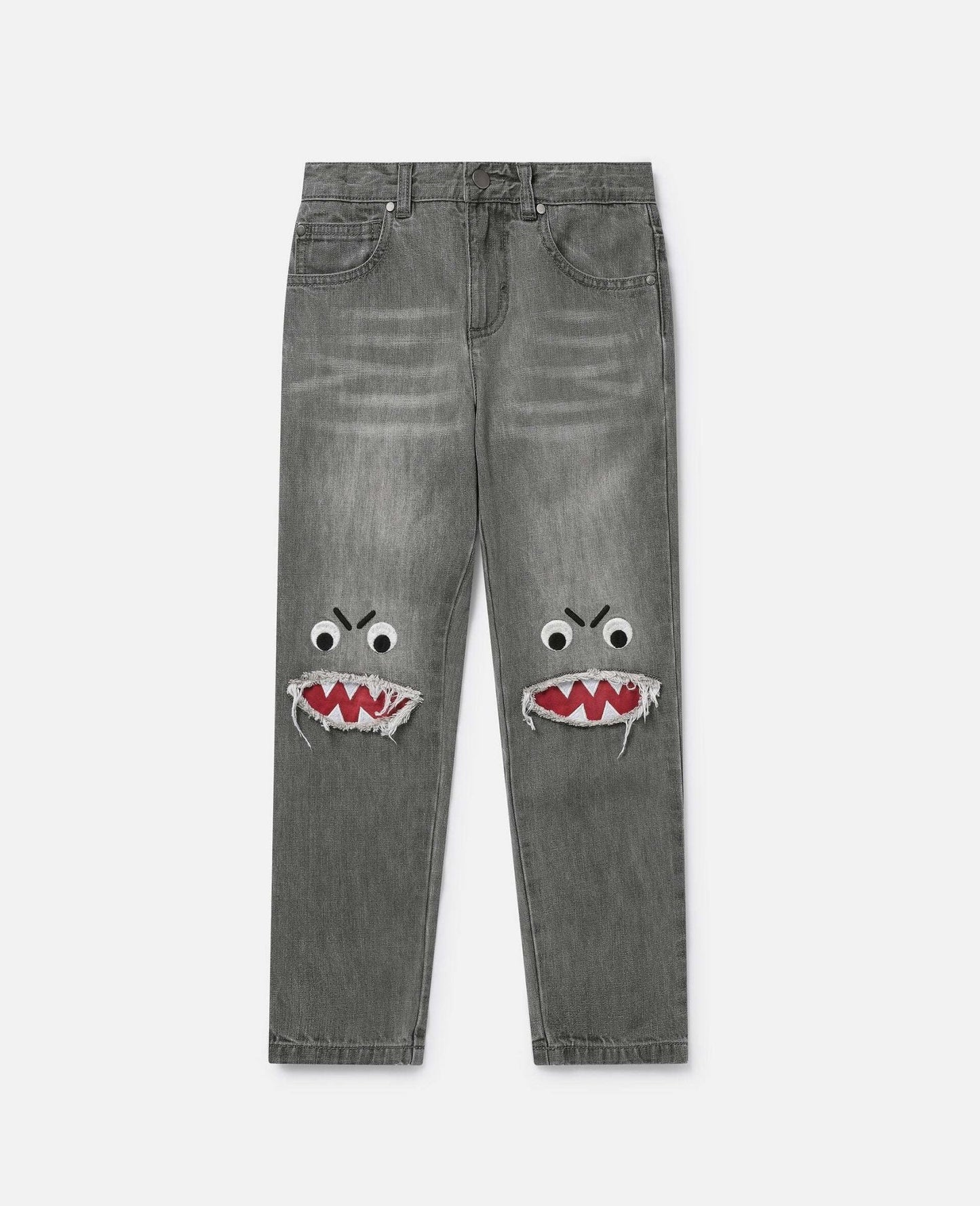Stella McCARTNEY Kids - Панталони - Shark Face Ripped Jeans - Love|Labels
