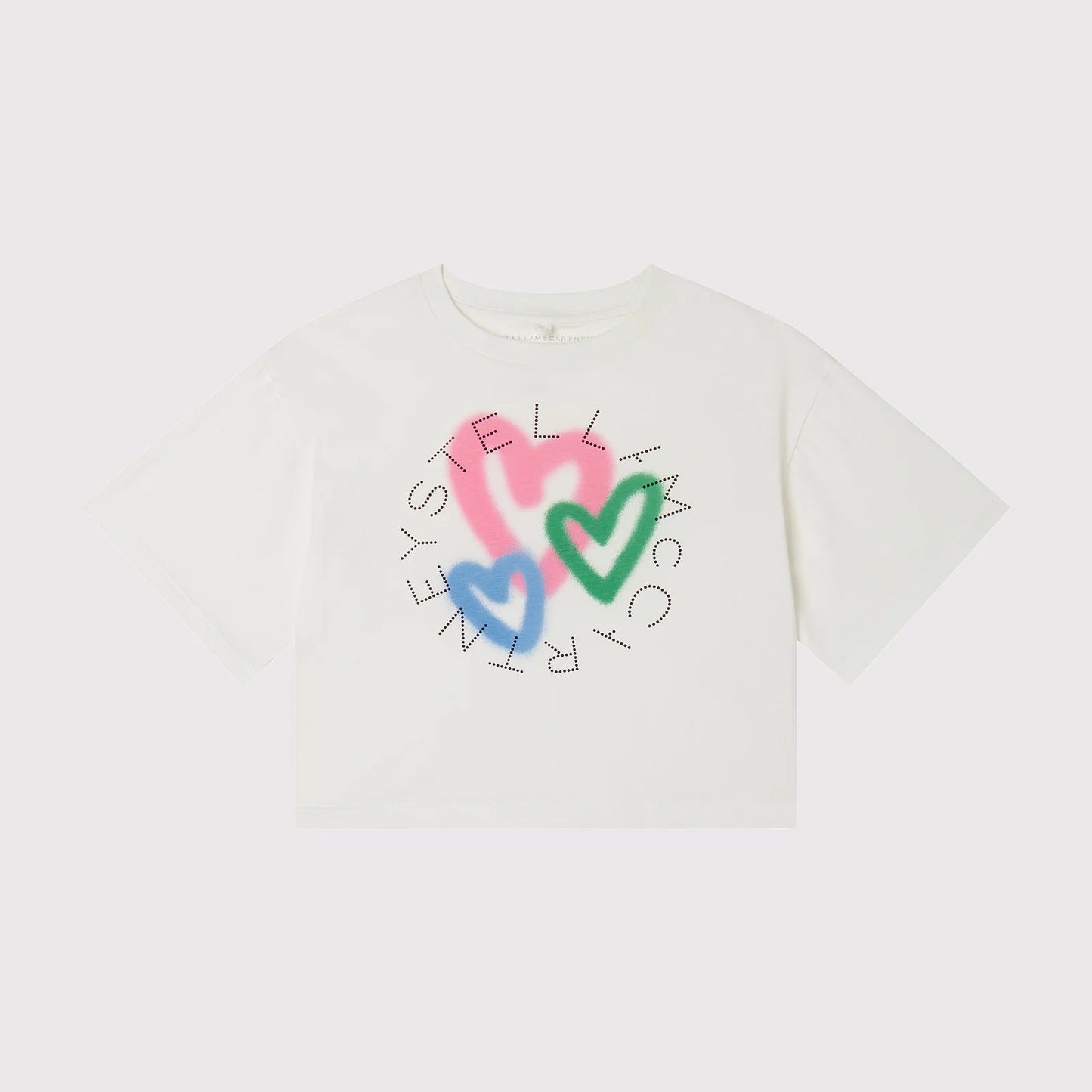 Stella McCARTNEY Kids - Тениски - Spray Hearts Logo T-Shirt - Love|Labels