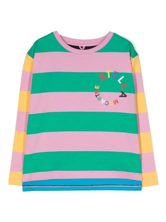 Stella McCARTNEY Kids - Блузи - Striped Organic Cotton T-shirt - Love|Labels