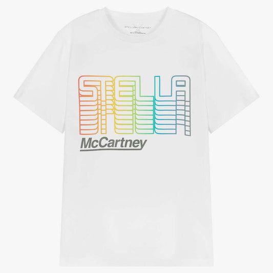 Stella McCARTNEY Kids - Тениски - White Cotton Logo T-Shirt - Love|Labels