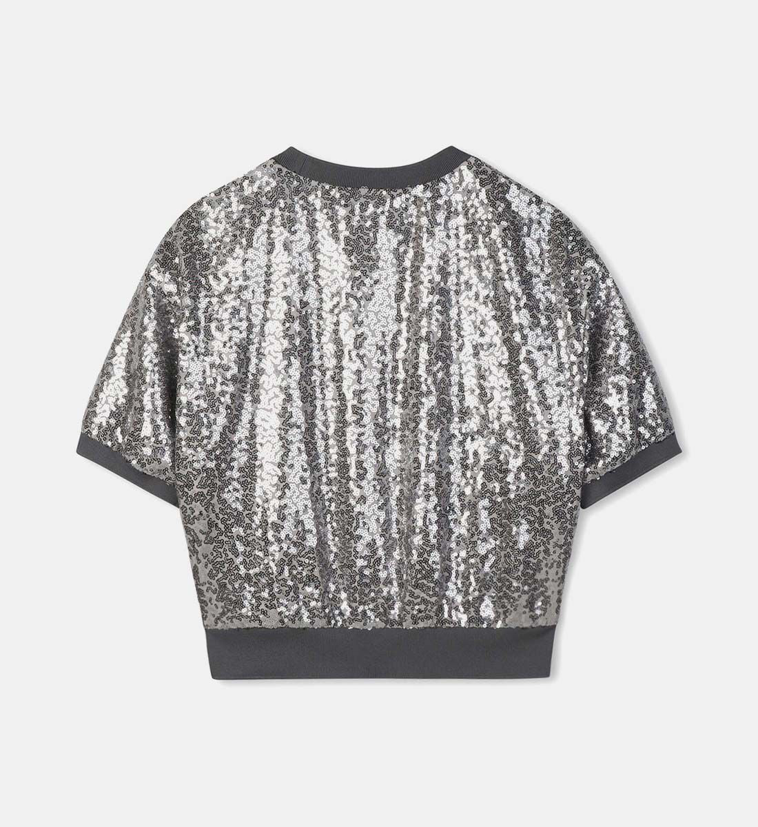 Sequined Short-Sleeved Top