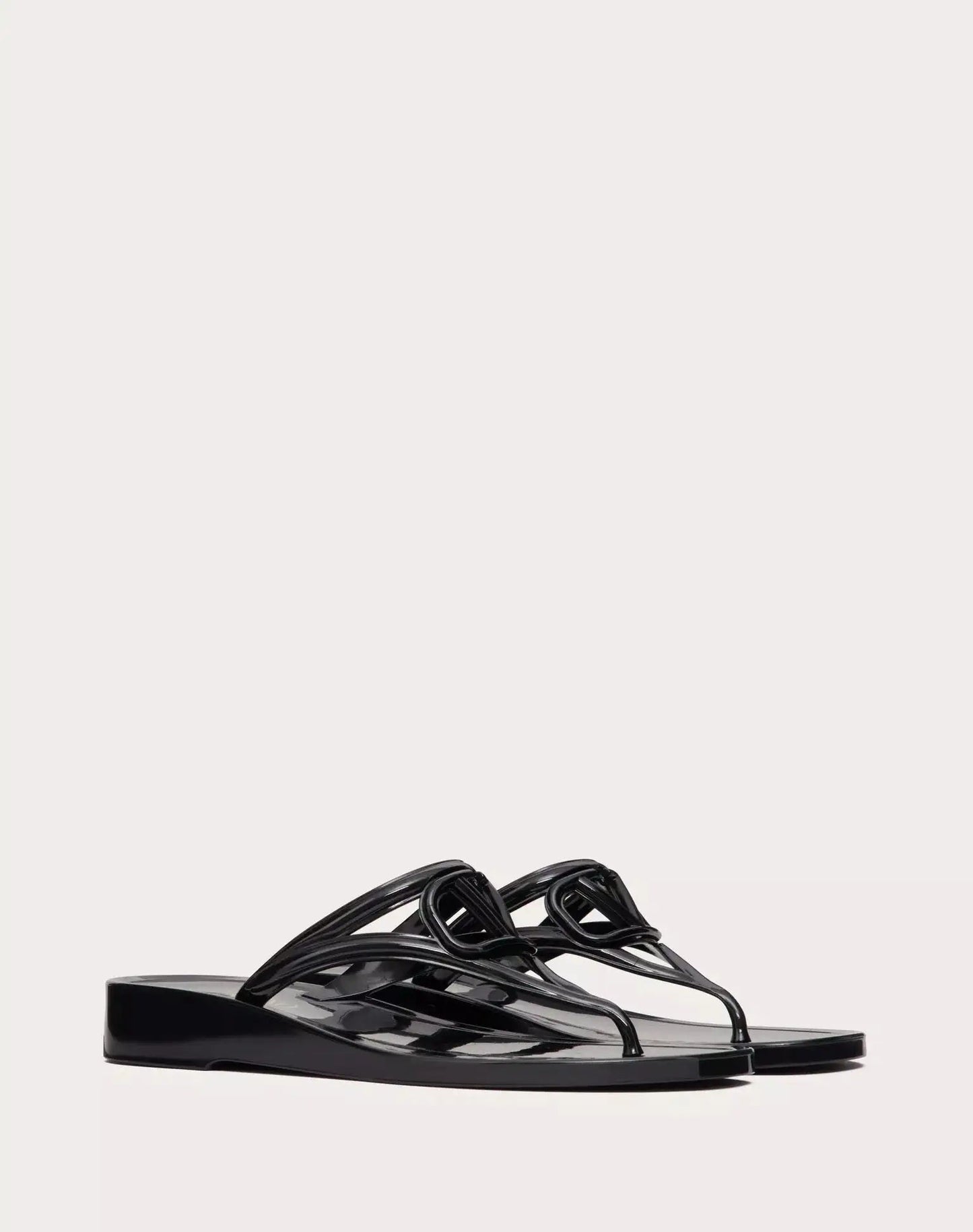 VALENTINO - Обувки - V Logo Black Slides - Love|Labels