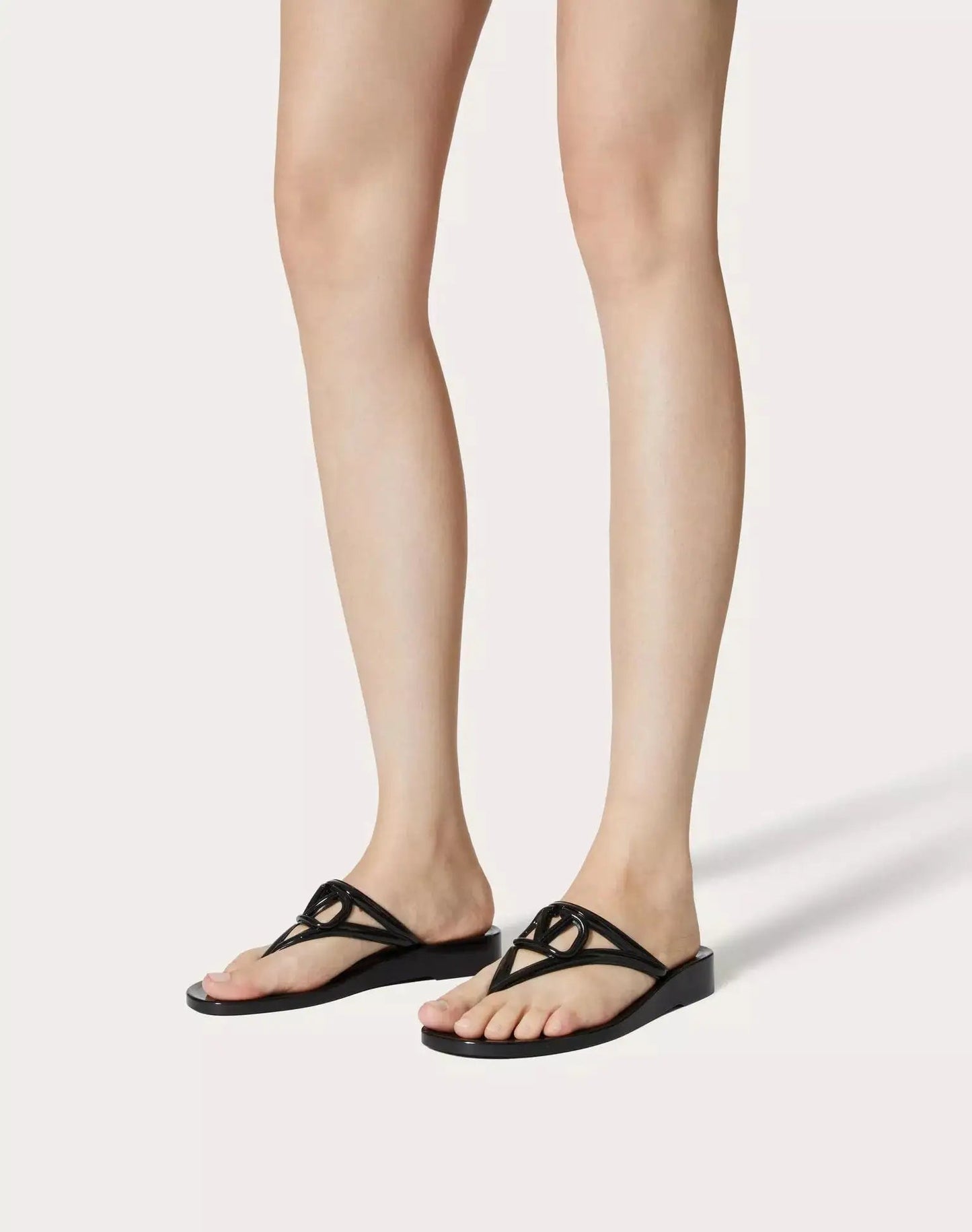 VALENTINO - Обувки - V Logo Black Slides - Love|Labels