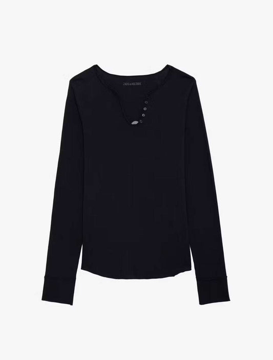Zadig&Voltaire - Блузи - Fishnet Henley T-Shirt - Love|Labels