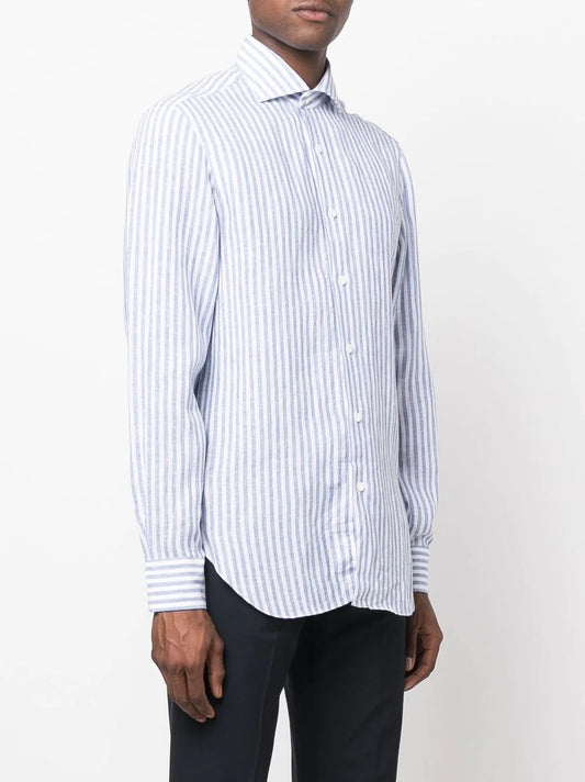Stripe Cutaway-collar Shirt