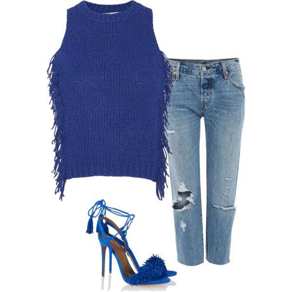 3.1 Phillip Lim - Потници - Blue Sleeveless Sweater - Love|Labels