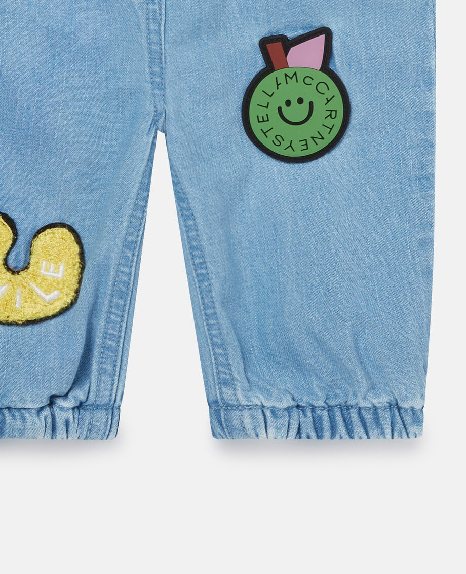 Patched Shapes Denim Trousers