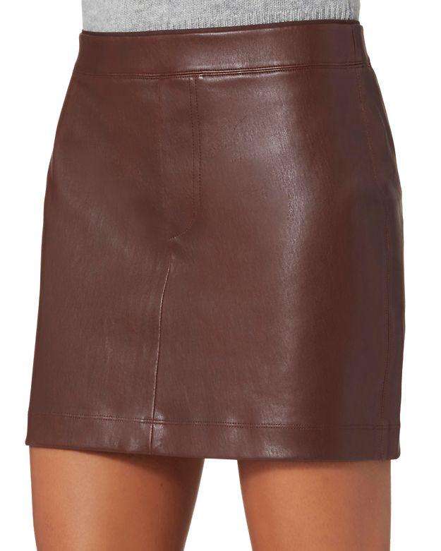 Brown Leather Mini Skirt
