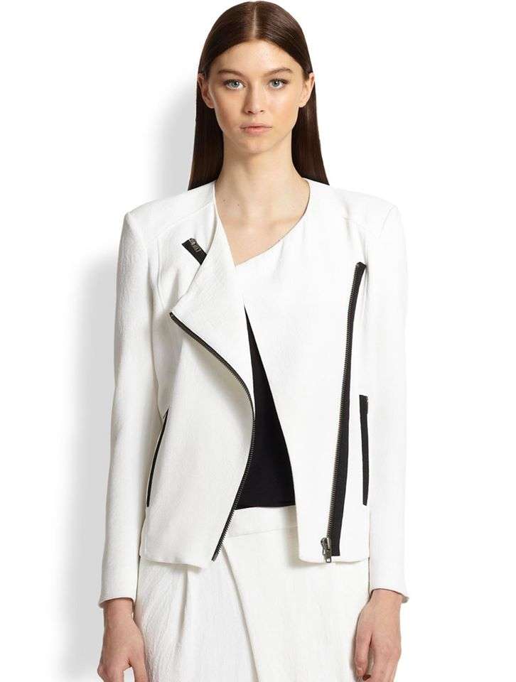 Helmut Lang u042fu043au0435u0442u0430 White Jacket Black Zip