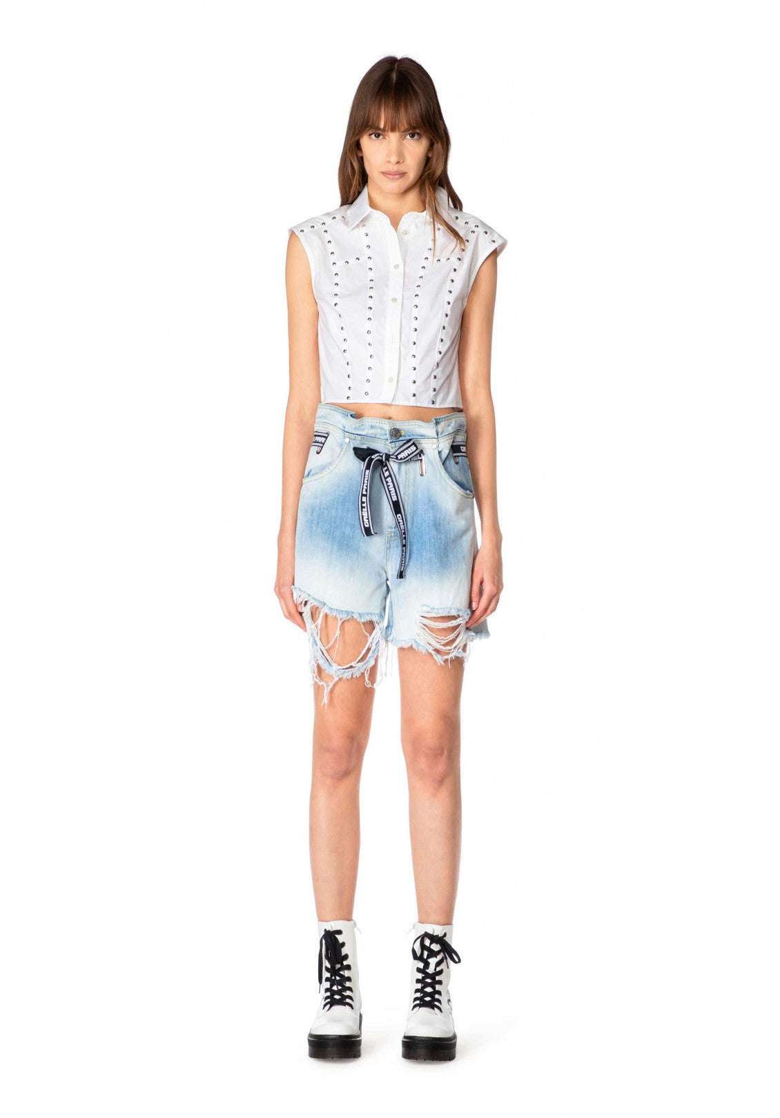 Denim Shorts with Belt