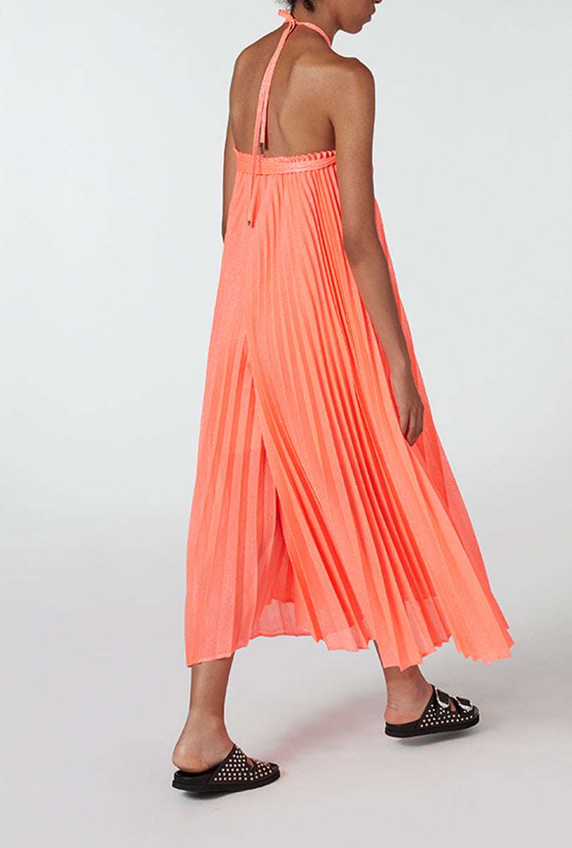 Neon Lurex Pleated Playsuit