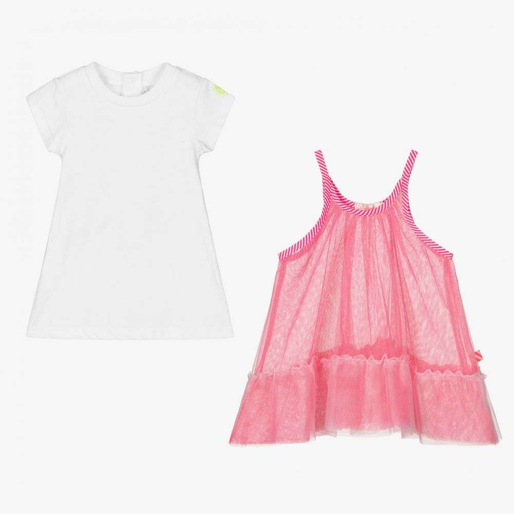 White-Pink T-Shirt Dress