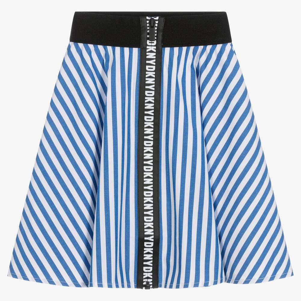 DKNY - Поли - Blue Striped Cotton Skirt - Love|Labels