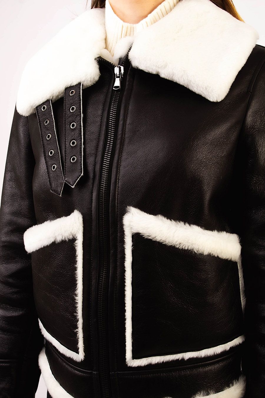 Black Leather Aviator Jacket
