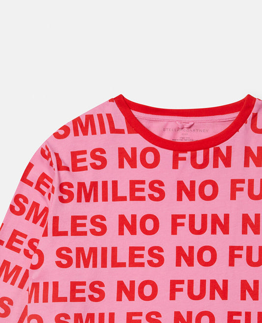 No Smiles No Fun Print Cotton T‐Shirt