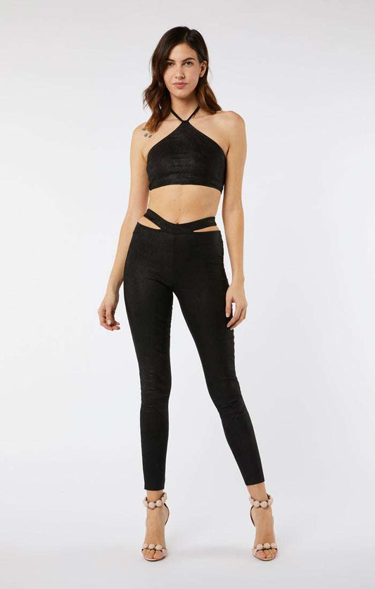 FORTE DEI MARMI COUTURE - Клинове - Black Leather Cut Out Leggings - Love|Labels