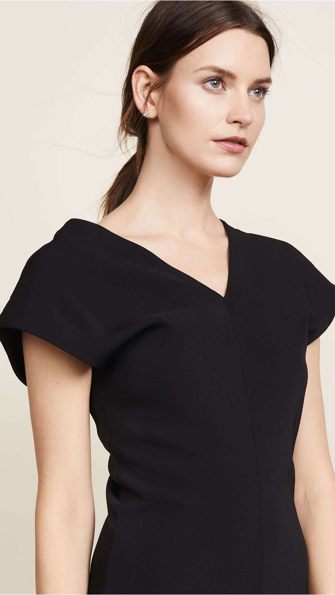 Helmut Lang - Рокли - Black Asymmetric Short - Sleeve Dress - Love|Labels
