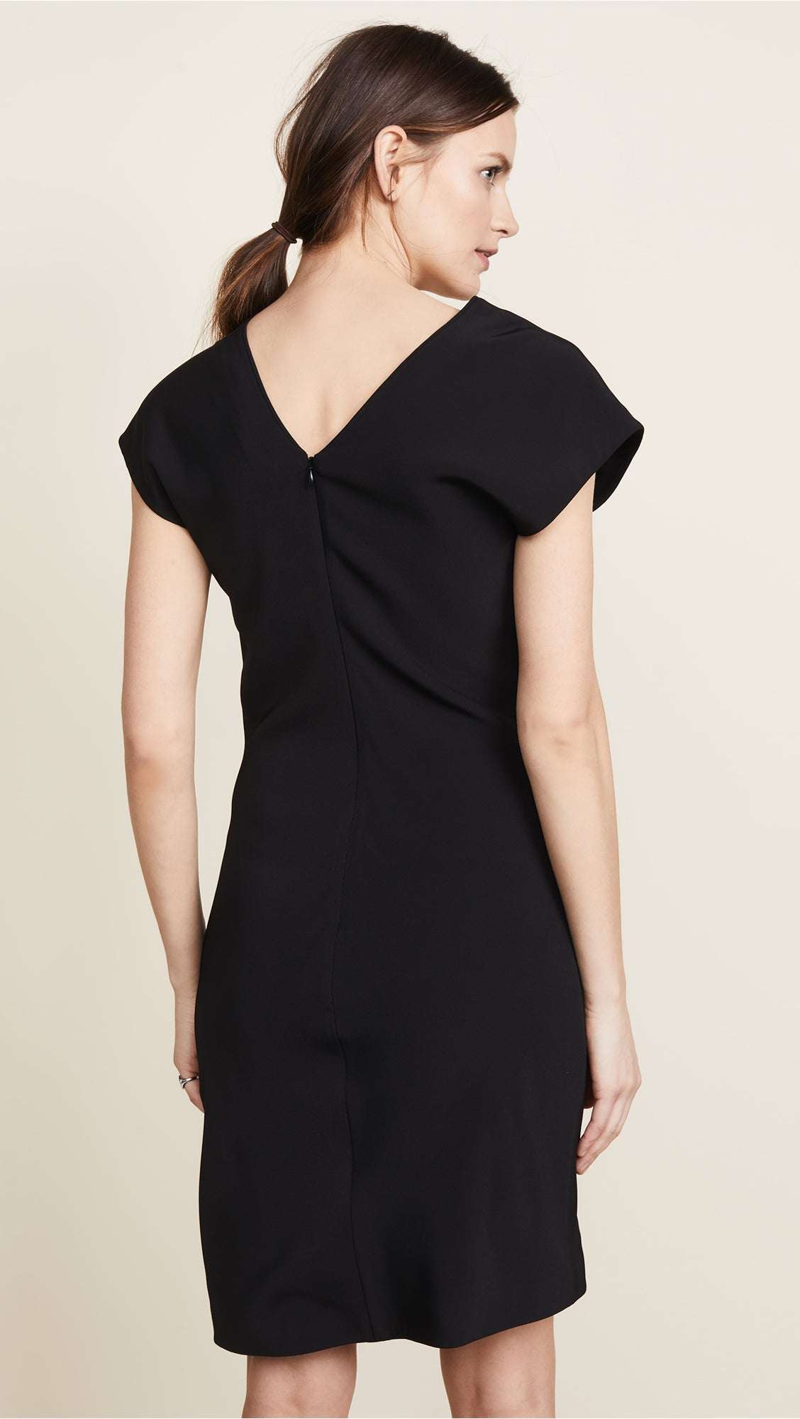 Helmut Lang - Рокли - Black Asymmetric Short - Sleeve Dress - Love|Labels