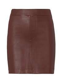 Brown Leather Mini Skirt