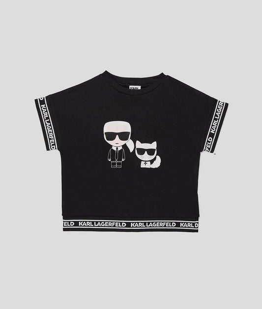 Karl Lagerfeld - Тениски - Karl & Choupette Cropped T-Shirt - Love|Labels