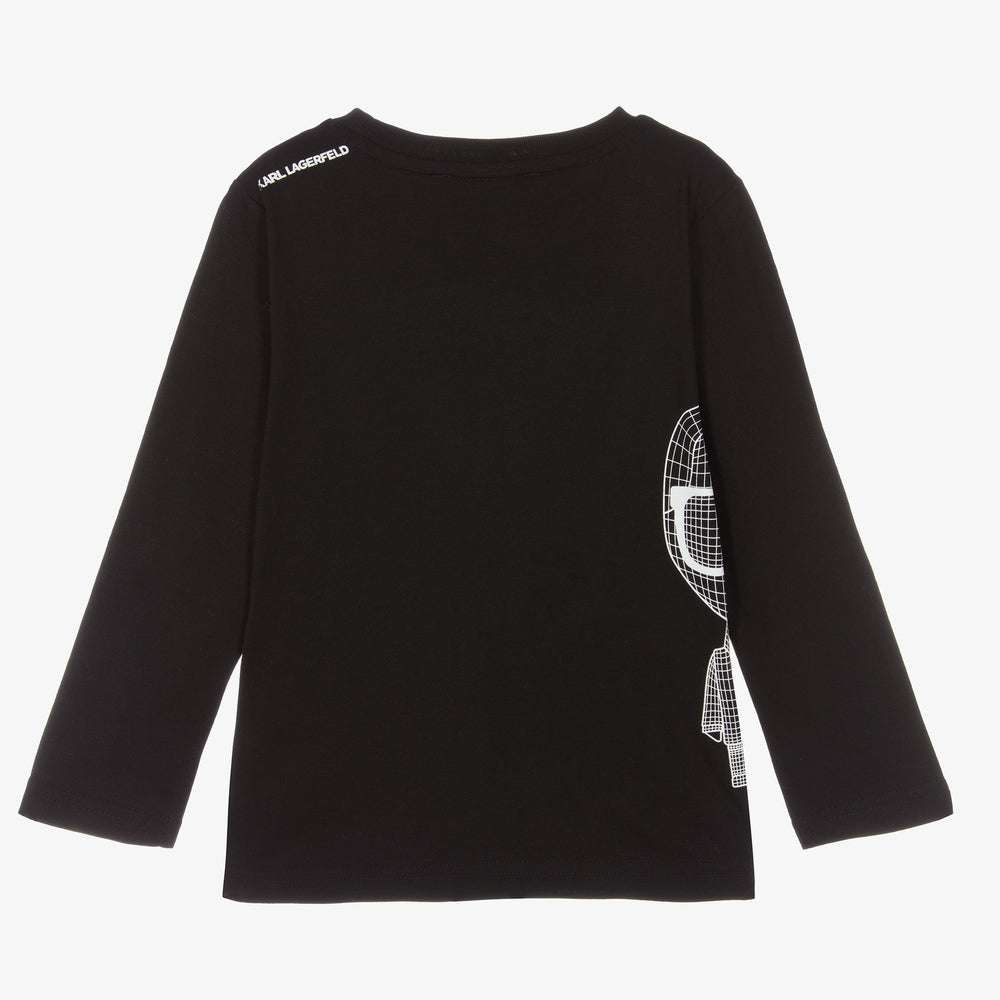 Black Cotton Logo Top