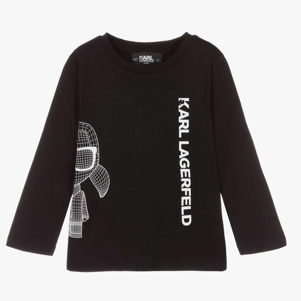 Black Cotton Logo Top