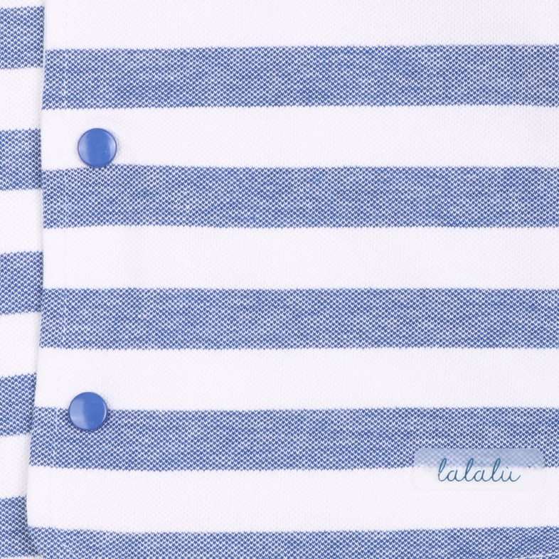 White-Blue Striped Sweatshirt