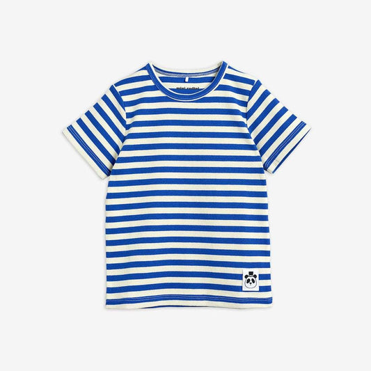 Mini Rodini - Тениски - Blue Stripe Ribbed T-Shirt - Love|Labels