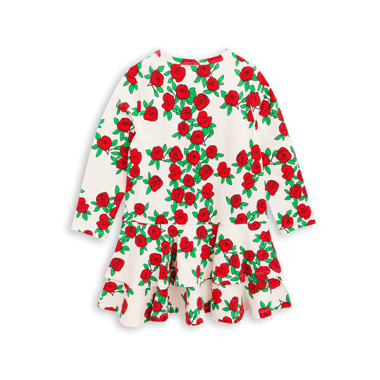 Mini Rodini - Рокли - Red Roses Long - Sleeve Dress - Love|Labels