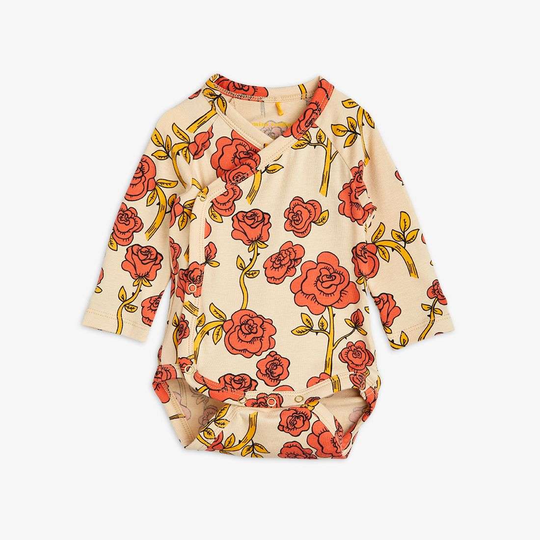 Mini Rodini - Ромпери - Roses Wrap Bodysuit Red - Love|Labels