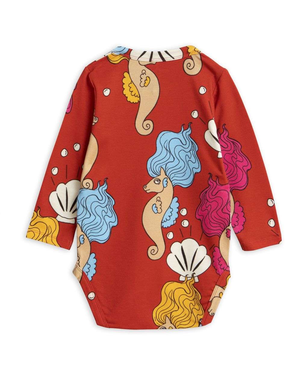 Mini Rodini - Ромпери - Seahorses Long - Sleeve Bodysuit - Love|Labels