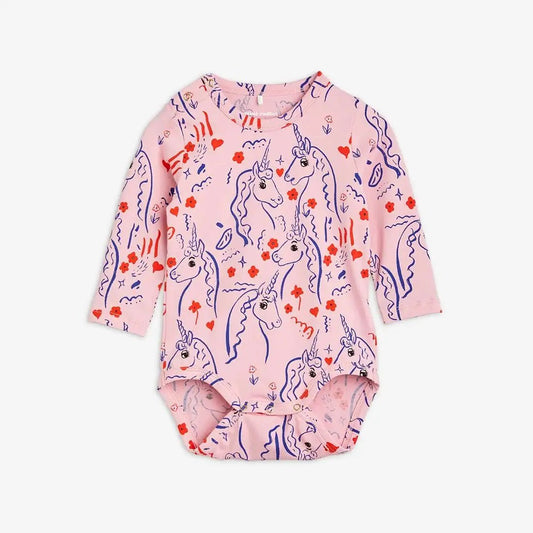Mini Rodini - Ромпери - Unicorns Long - Sleeve Bodysuit - Love|Labels