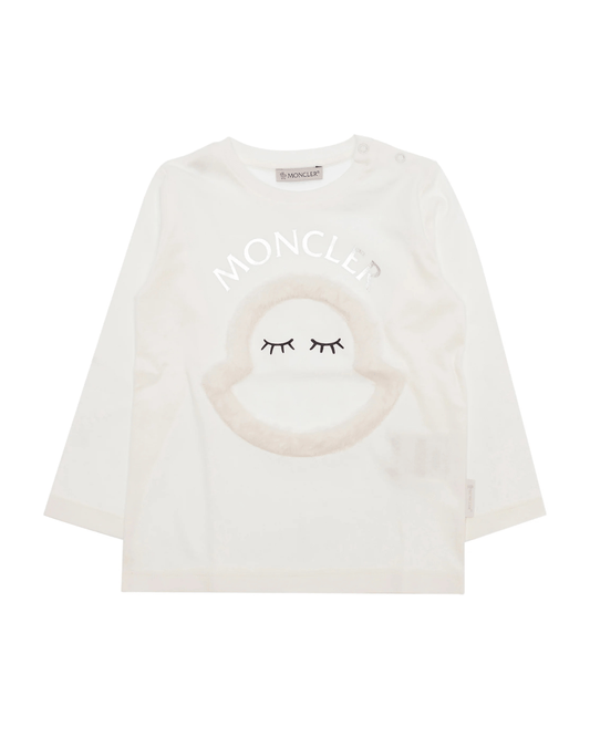 MONCLER - Блузи - White Print Longsleeve T-Shirt - Love|Labels
