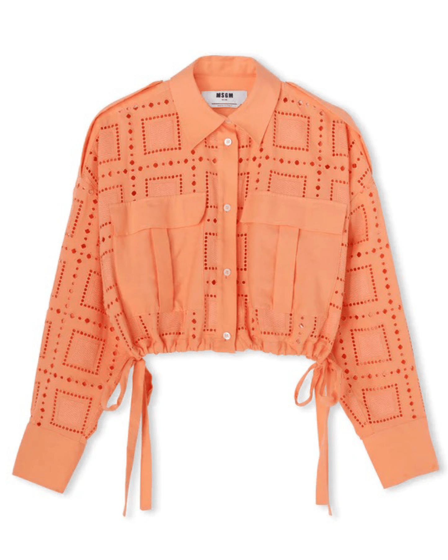 MSGM - Ризи - Broderie - Anglaise Cropped Shirt - Love|Labels