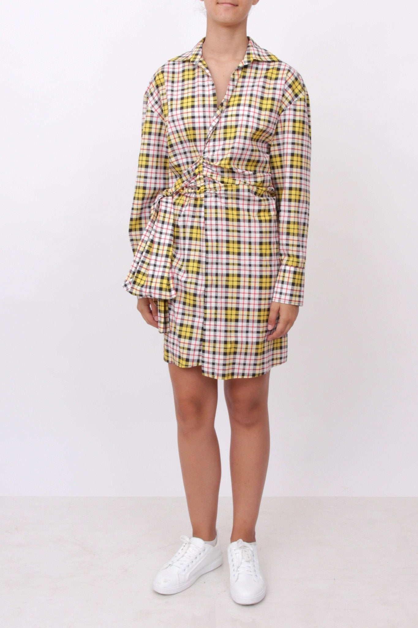 MSGM - Рокли - Checked Knot Shirt Dress - Love|Labels