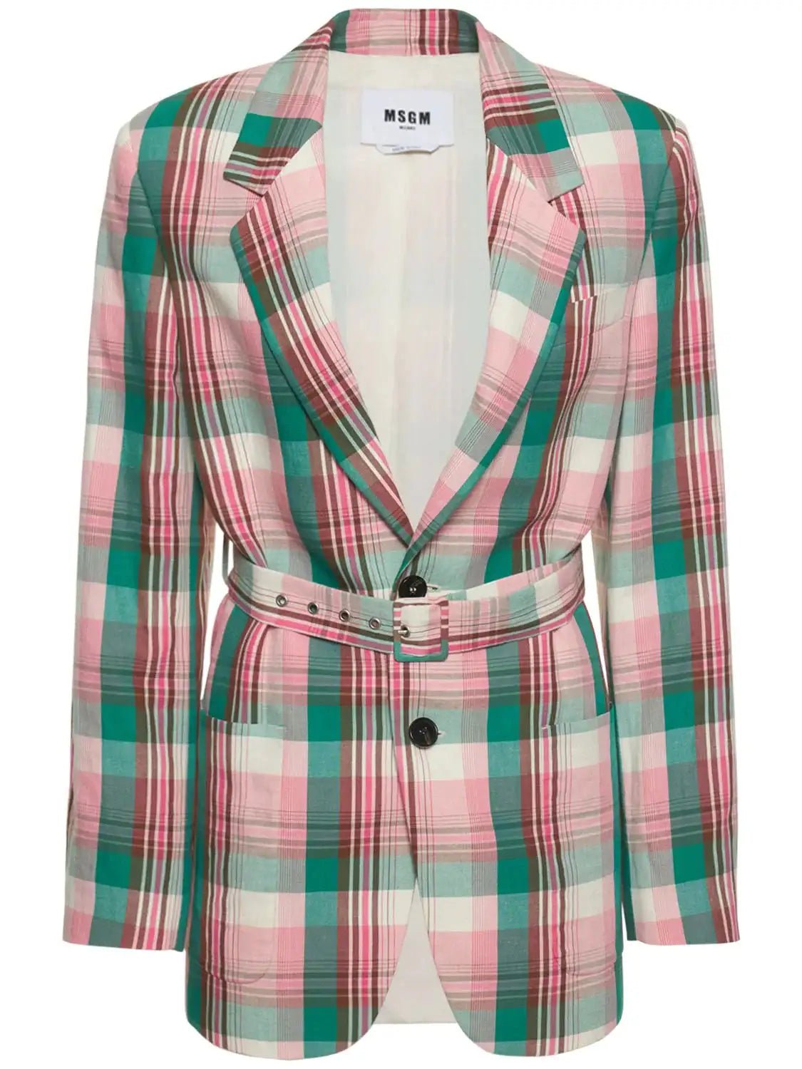 MSGM - Сака - Cotton & Linen Check Blazer - Love|Labels