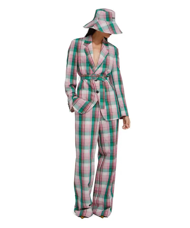 MSGM - Сака - Cotton & Linen Check Blazer - Love|Labels