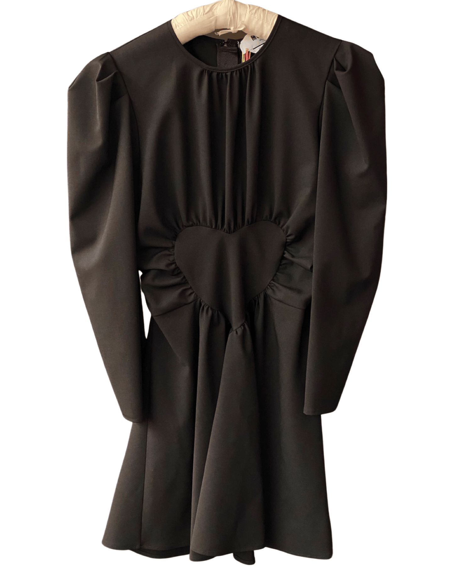 MSGM - Рокли - Heart Panel Black Dress - Love|Labels