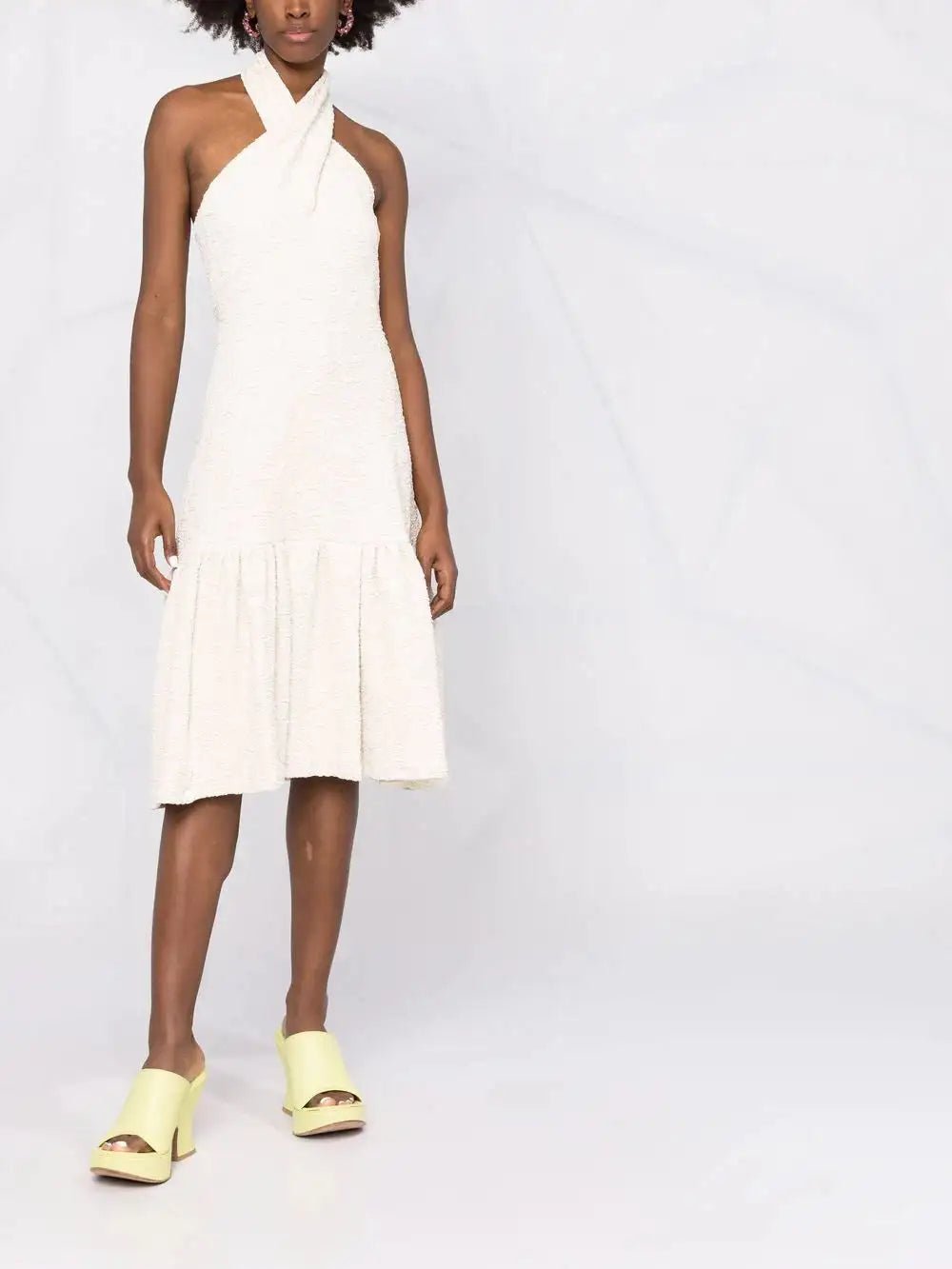 MSGM - Рокли - Textured Midi Halterneck Dress - Love|Labels