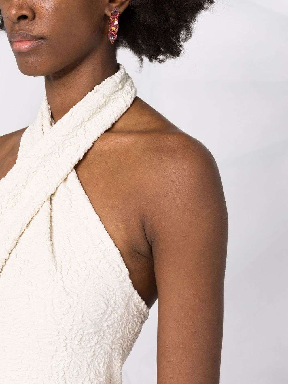 MSGM - Рокли - Textured Midi Halterneck Dress - Love|Labels