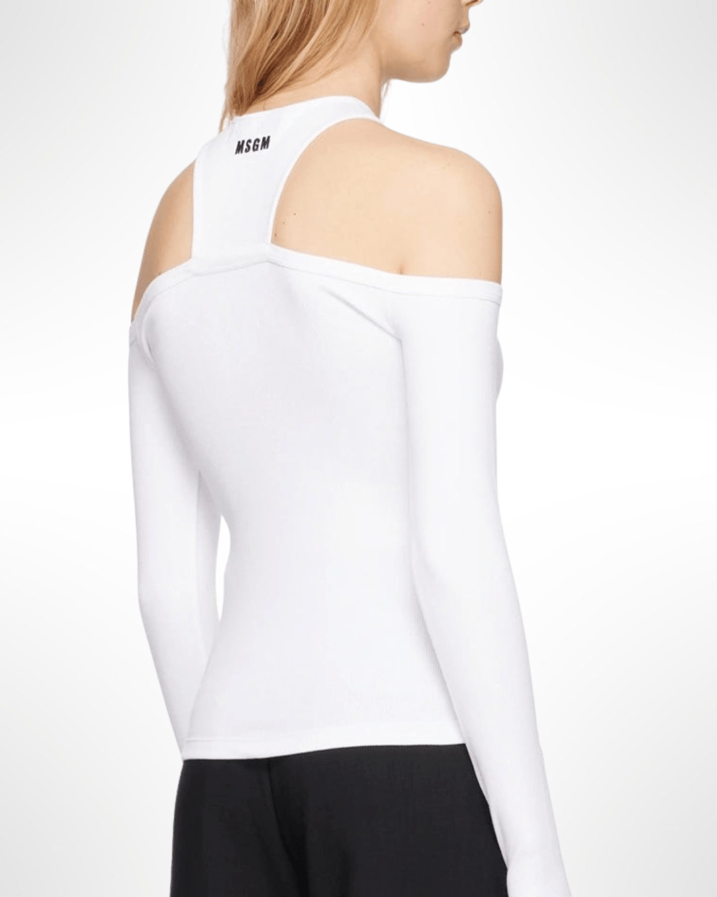 MSGM - Блузи - White Cutout Long Sleeve T-Shirt - Love|Labels