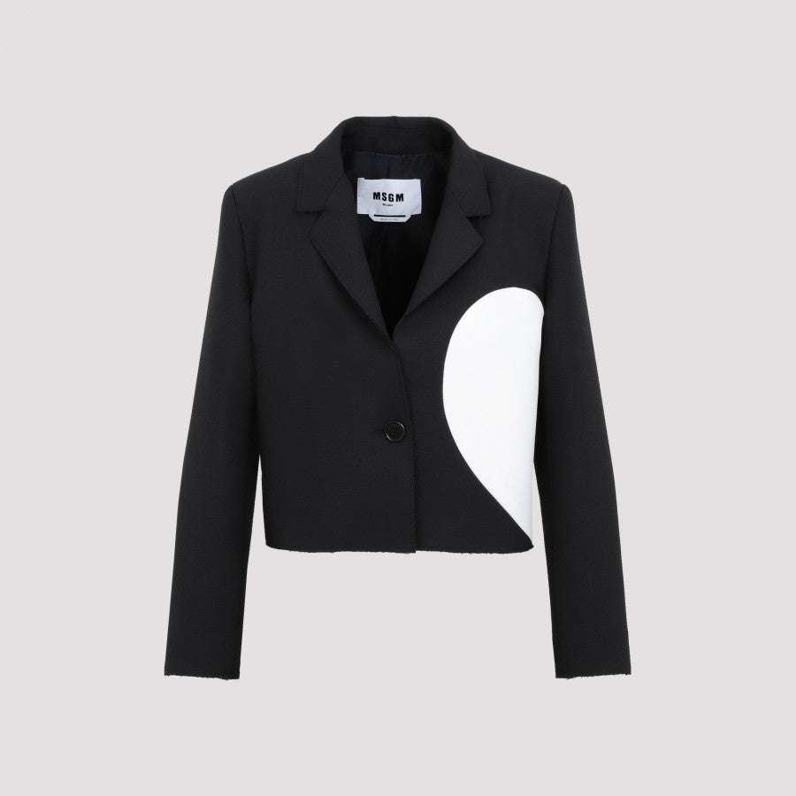 Black Heart Cropped Blazer