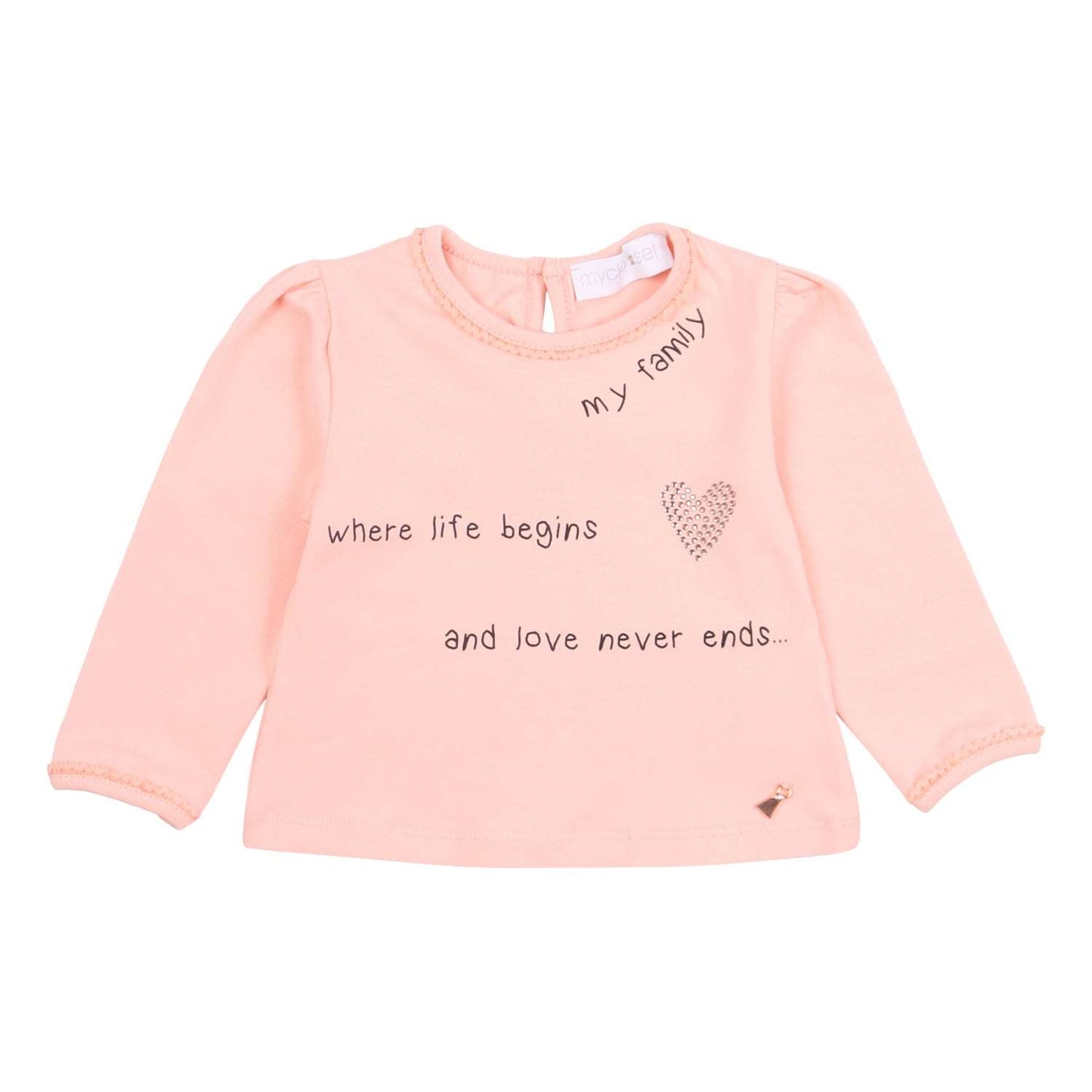 Mycloset - Блузи - Pink Print Long - Sleeve T-Shirt - Love|Labels