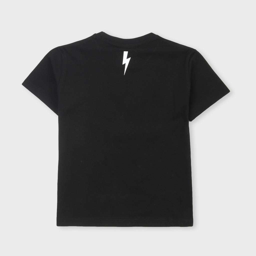 Neil Barrett Kids - Тениски - Black Thunderbolt T-Shirt - Love|Labels