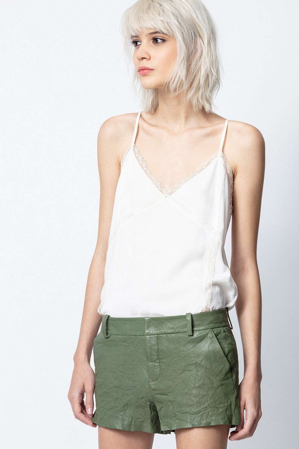 Zadig&Voltaire u0428u043eu0440u0442u0438 SIMIO CRINKLE LEATHER SHORTS