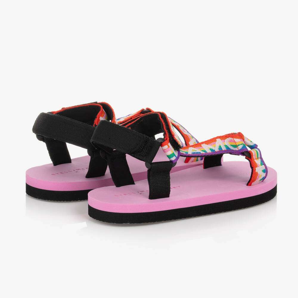 Stella McCARTNEY Kids - Обувки - Pink Rainbow Logo Sandals - Love|Labels