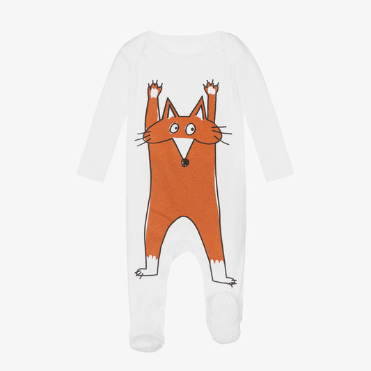 Cotton Ribbed Fox Rompers Set