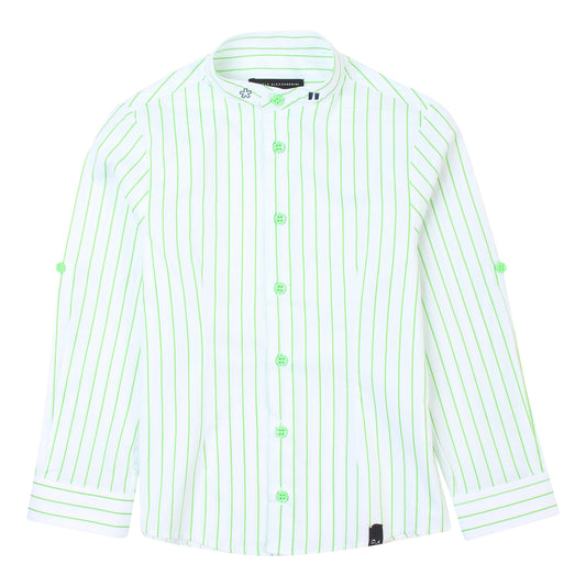 White-Green Stripe Shirt