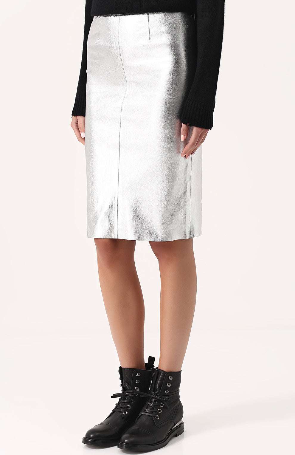 Zadig&Voltaire - Поли - Silver Leather Skirt - Love|Labels