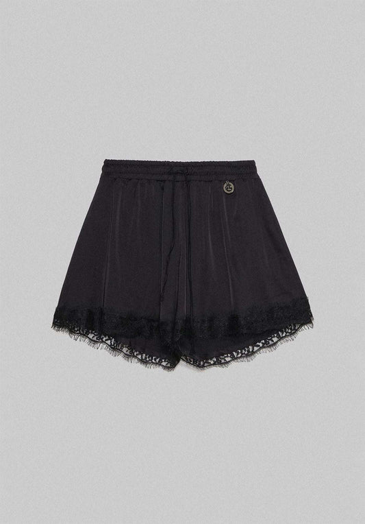 Black Satin Shorts